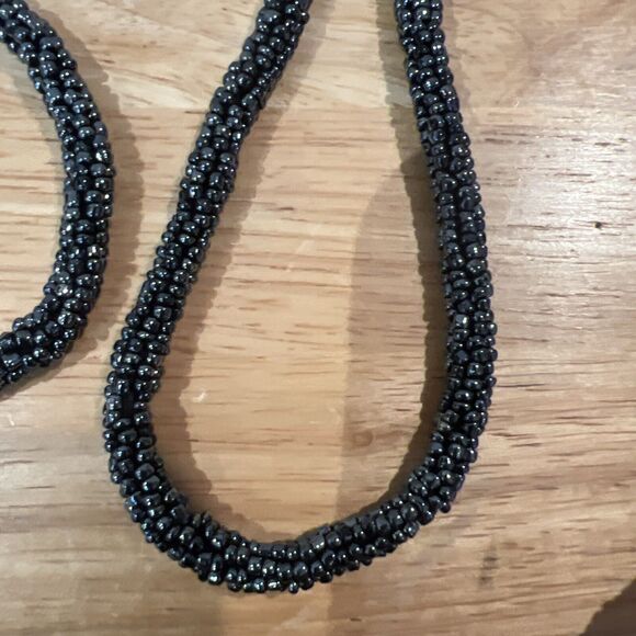 Vintage Art Deco Black Beaded Evening Bag Retroglam Purse UK PAT 1510246 Fancy - Picture 3 of 16